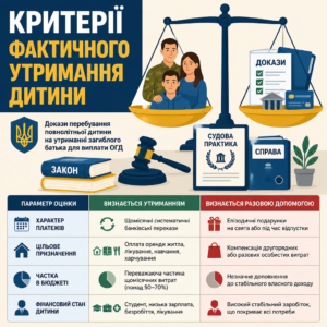 Докази перебування повнолітньої дитини на утриманні загиблого батька для виплати ОГД