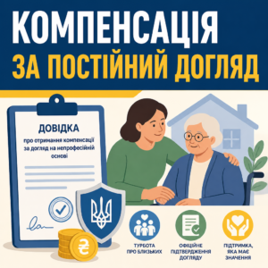 довідка про отримання компенсації за догляд на непрофесійній основі