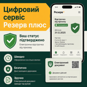 Цифрове оформлення відстрочки від призову через мобільний застосунок