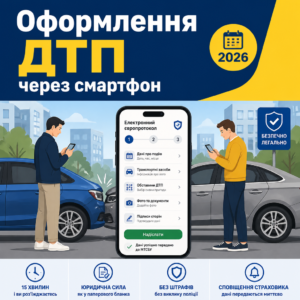 Електронний європротокол 2026 року оформлення ДТП водіями онлайн