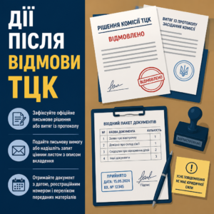 Фіксація офіційного письмового рішення ТЦК про відмову у відстрочці