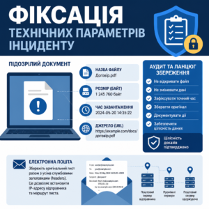 Фиксация цифровых данных, когда обнаружен подозрительный документ