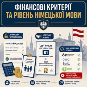 Фінансові нормативи та мовні вимоги для ПМП в Австрії