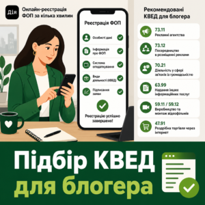 ФОП для блогера та вибір кодів КВЕД