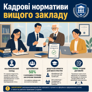 Вимоги до науково-педагогічних працівників для ліцензування закладів вищої освіти