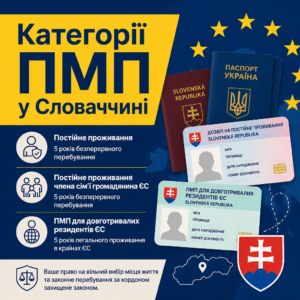 Категорії та види дозволів на постійне проживання і ПМП у Словаччині
