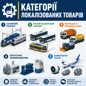 Категорії товарів машинобудування для яких обов’язкова локалізація виробництва