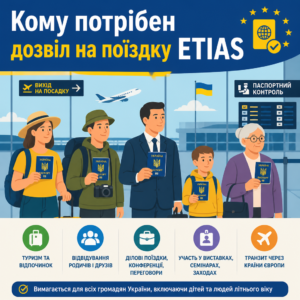 Категорії подорожуючих українців для отримання дозволу ETIAS