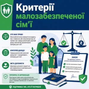 хто вважається малозабезпеченою сім'єю за законом критерії надання допомоги
