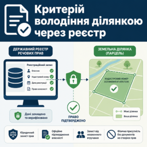 Критерий владения недвижимостью и проверка прав на землю в государственном реестре