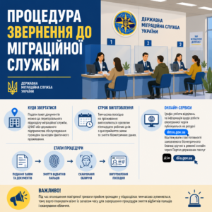 Подання заяви на посвідку до міграційної служби ДМС