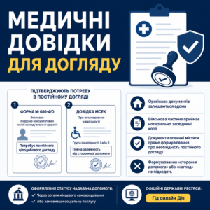 Медичні документи які підтверджують постійний цілодобовий догляд