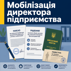 Звільнення керівника підприємства та наказ про увільнення директора через мобілізацію