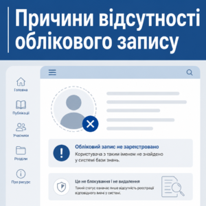 Повідомлення про те що обліковий запис не зареєстровано у системі бази знань
