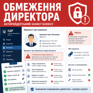 Обмеження повноважень директора в ЄДР як частина антирейдерського захисту бізнесу