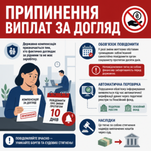 Прекращение компенсации за уход на непрофессиональной основе при трудоустройстве