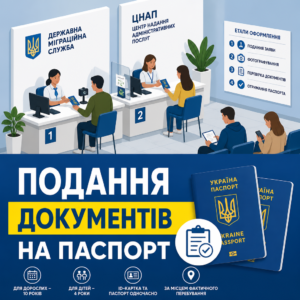 Оформлення закордонного паспорта у міграційній службі та ЦНАП