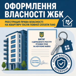 Реєстрація права власності на квартиру після повної сплати паю в ЖБК