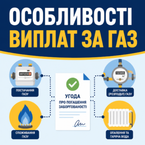 Розподіл заборгованості за постачання та доставку газу