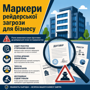 Раннее выявление признаков подготовки к рейдерской атаке на предприятие