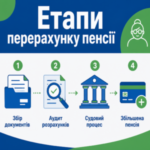 Пенсійний адвокат у Києві перерахунок та збільшення пенсії через суд