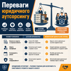 юридичний супровід бізнесу та переваги перед штатним працівником