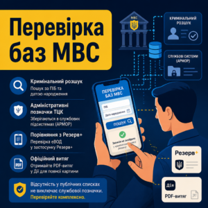 Перевірка кримінального розшуку через сервіси МВС та порівняння з Резерв+