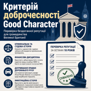 Перевірка бездоганної репутації Good Character для громадянства Великої Британії