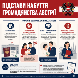 Огляд законних підстав щоб отримати громадянство Австрії для іноземців