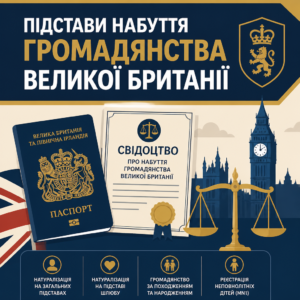 Підстави для отримання громадянства Великої Британії шляхом натуралізації або походження