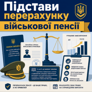 Перерахунок військової пенсії за законом та підстави збільшення виплат