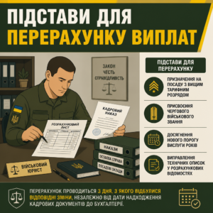 Підстави для проведення перерахунку грошового забезпечення військовослужбовців