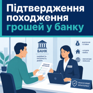 підтвердити джерело походження коштів для банківського комплаєнсу