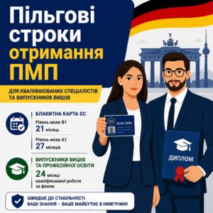 Скорочені строки отримання ПМП в Німеччині для кваліфікованих спеціалістів та випускників вишів