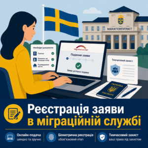 Подання заяви на тимчасовий захист у Швеції через міграційне агентство Migrationsverket