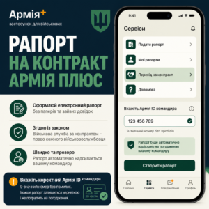 Подання рапорту на нові контракти ЗСУ через застосунок Армія плюс