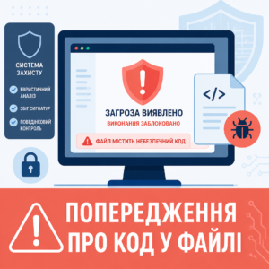 Предупреждение системы безопасности, когда обнаружен подозрительный документ