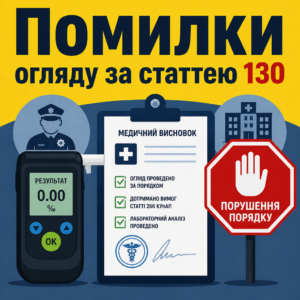 Порушення порядку огляду водія на стан сп'яніння за статтею 130 КУпАП