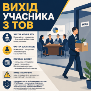 Процедура добровільного виходу учасника зі складу товариства ТОВ