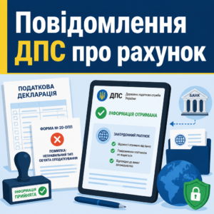 Повідомлення податкової про закордонний рахунок ФОП