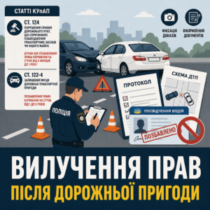 Позбавлення водійських прав за залишення місця ДТП та аварійну ситуацію