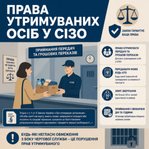 Получение передач и денежных переводов заключенными в следственном изоляторе