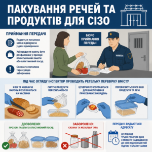 Правила упаковки передачи и осмотр вещей в бюро СИЗО