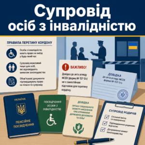 правила перетину кордону для людей з інвалідністю та супроводжуючих родичів