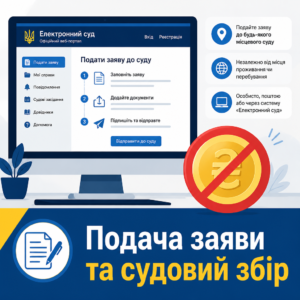Процедура подачі заяви до суду та звільнення від судового збору