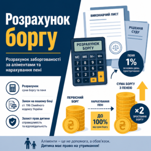 Расчет задолженности по алиментам и начисление пени