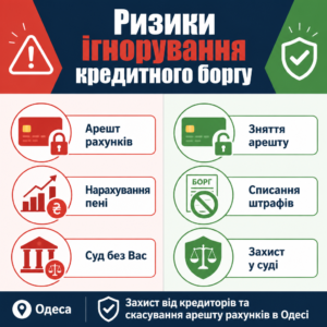 Адвокат в Одесі захист від кредиторів та скасування арешту рахунків