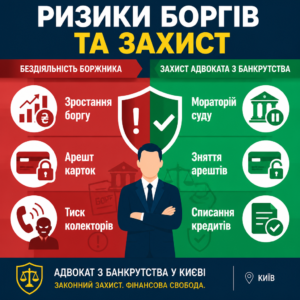 Ризики боргів та захист адвоката з банкрутства у Києві