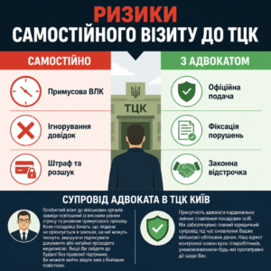 Адвокат з мобілізації Київ супровід військовозобов'язаного у військкоматі