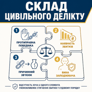 Обов'язкові елементи складу правопорушення для відшкодування збитків